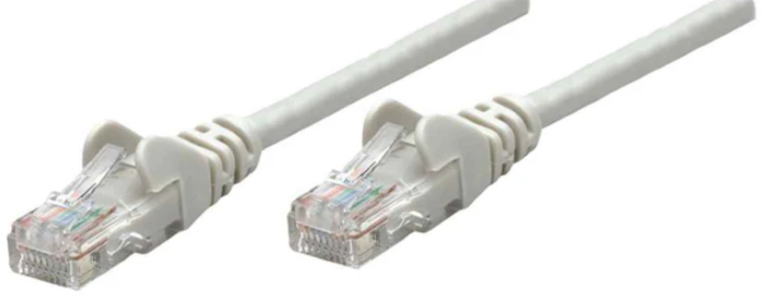 Intellinet Cat6, CCA, U/UTP, PVC, RJ45, 10m, sivi