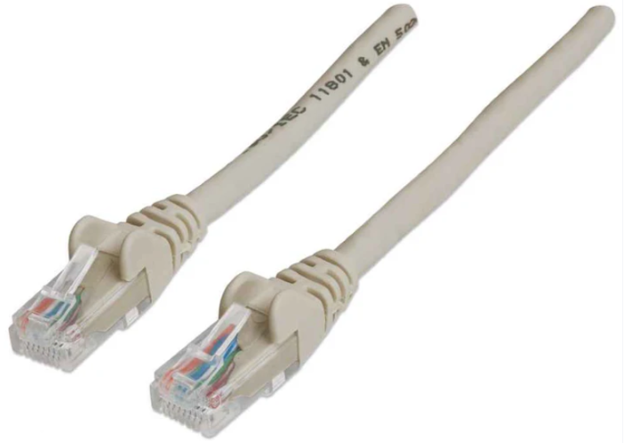 Intellinet Cat6, CCA, U/UTP, PVC, RJ45, 20m, sivi