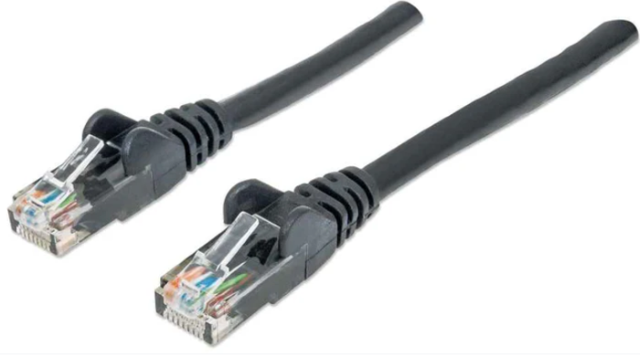 Intellinet Cat6, CCA, U/UTP, PVC, RJ45, 0.5m, crni