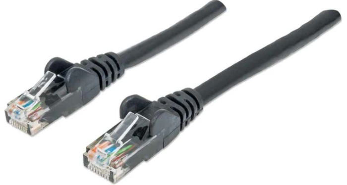 Intellinet Cat6, CCA, U/UTP, PVC, RJ45, 1m, crni
