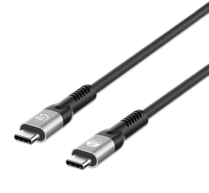 Manhattan kabel USB4 Type-C 40Gbps, 240W, 1m, crni
