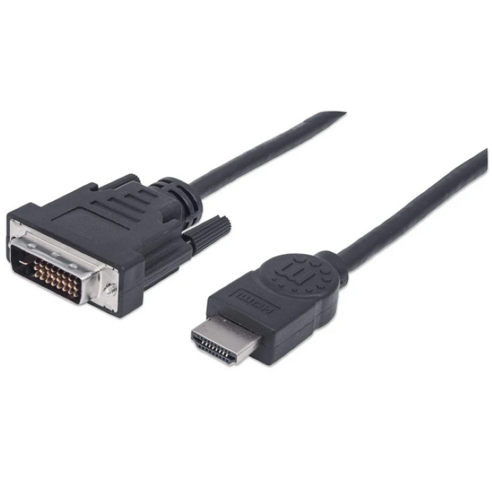 Manhattan kabel HDMI - DVI (24+1) M/M, 1.8m, crni