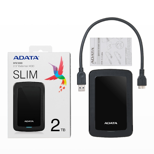 ADATA Ex HDD HV300, 2TB, usb3.0, crni