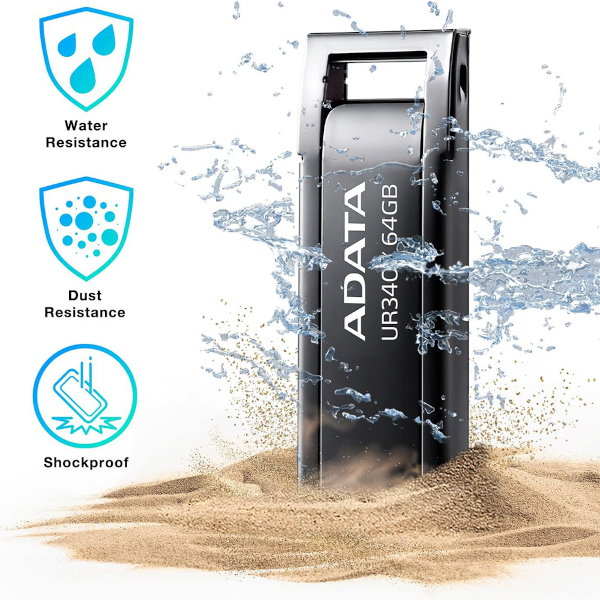 ADATA UR340, 64GB, USB3.2 crni-metal