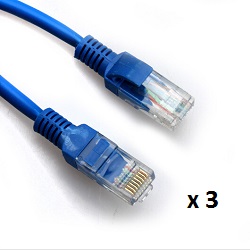 Patch kabel UTP Cat 5e, 3m, plavi, 5 kom