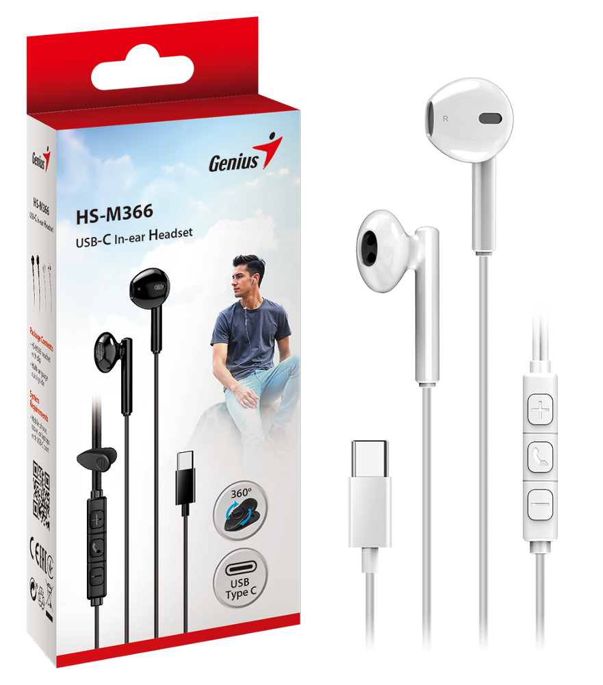 Genius HS-M366, in-ear slušalice, bijela