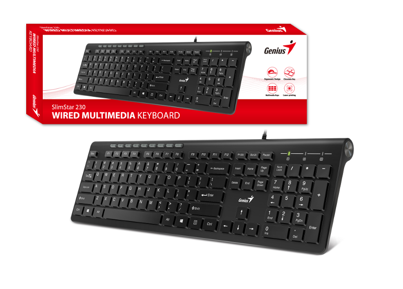 Genius SlimStar 230, tipkovnica, USB, crna - Copia Forum