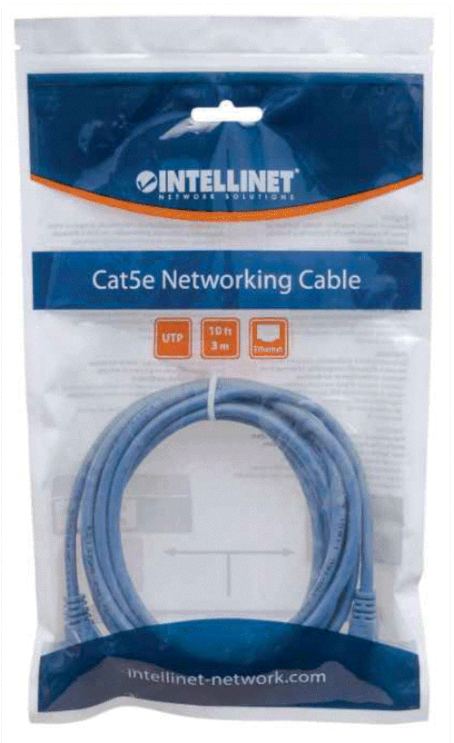 Intellinet Cat5e, CCA, U/UTP, PVC, RJ45, 3m, plavi