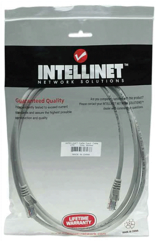 Intellinet Cat5e, CCA, U/UTP, PVC, RJ45, 5m, sivi