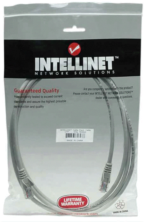 Intellinet Cat5e, CCA, U/UTP, PVC, RJ45,7.5m, sivi