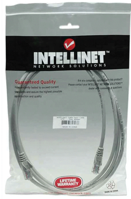 Intellinet Cat5e, CCA, U/UTP, PVC, RJ45, 15m, sivi