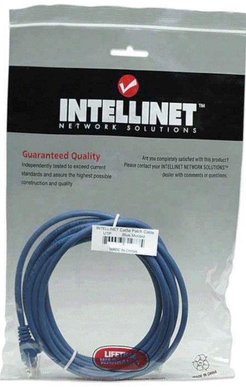 Intellinet Cat5e, CCA, U/UTP, PVC, RJ45, 15m,plavi