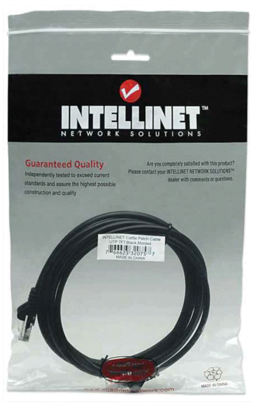 Intellinet Cat5e, CCA, U/UTP, PVC, RJ45, 2m, crni