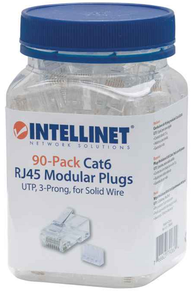 Intellinet konektor, UTP, CAT6, RJ45, 90 kom