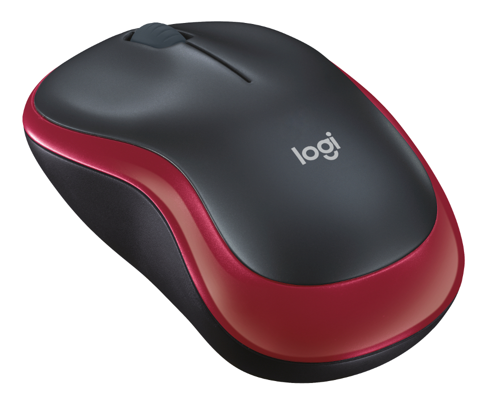 Logitech M185 bežični optički miš, crvena