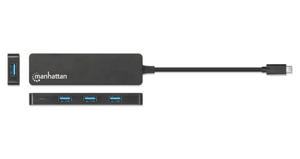 Manhattan Hub 4-Port USB 3.2 5 Gbps, crni