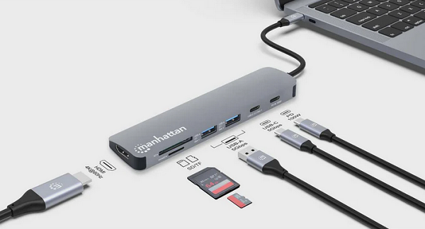 Manhattan docking USB-C 7 u 1 HDMI 4K@60Hz
