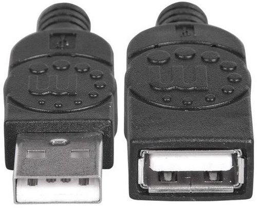 Manhattan kabel USB 2.0 produžni, AM/AF,1.8m, crni
