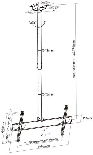 Manhattan TV stropni nosač 37'-70', do 50 kg