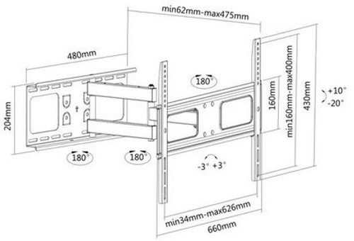Manhattan TV nosač zidni 37