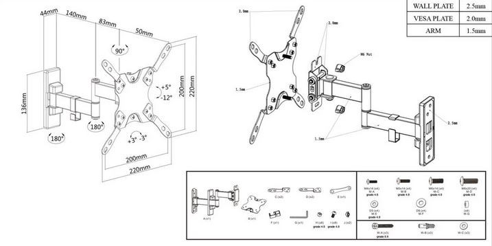 Manhattan TV nosač zidni 13