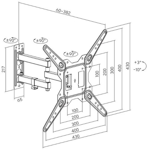 Manhattan TV nosač s duplom rukom, 23