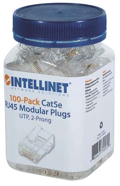 Intellinet konektor, UTP, CAT5e, RJ45, 100 kom