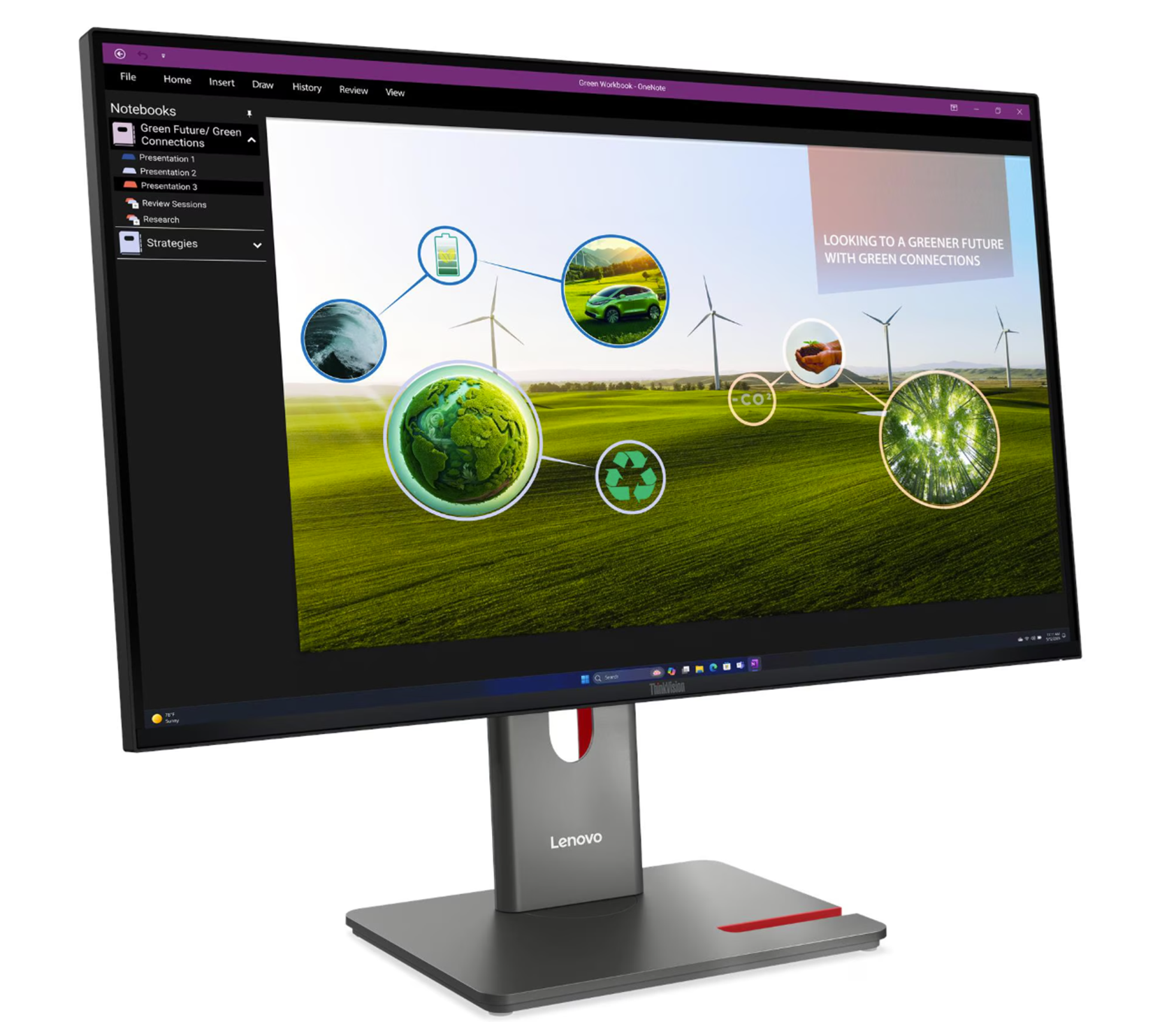 Lenovo P27Q-40 QHD IPS, HDMI, DP, USB-C, pivot