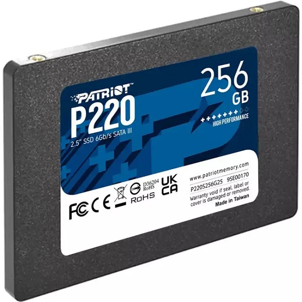Patriot SSD P220 R550/W490, 256GB, 7mm, 2.5