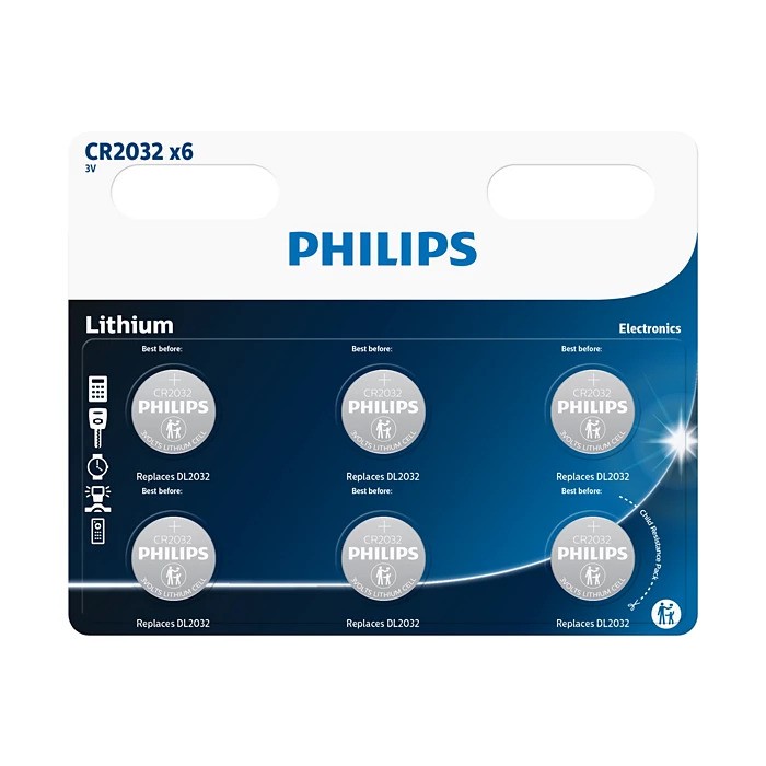 Philips baterija CR2032P6, 3V, 6 komada