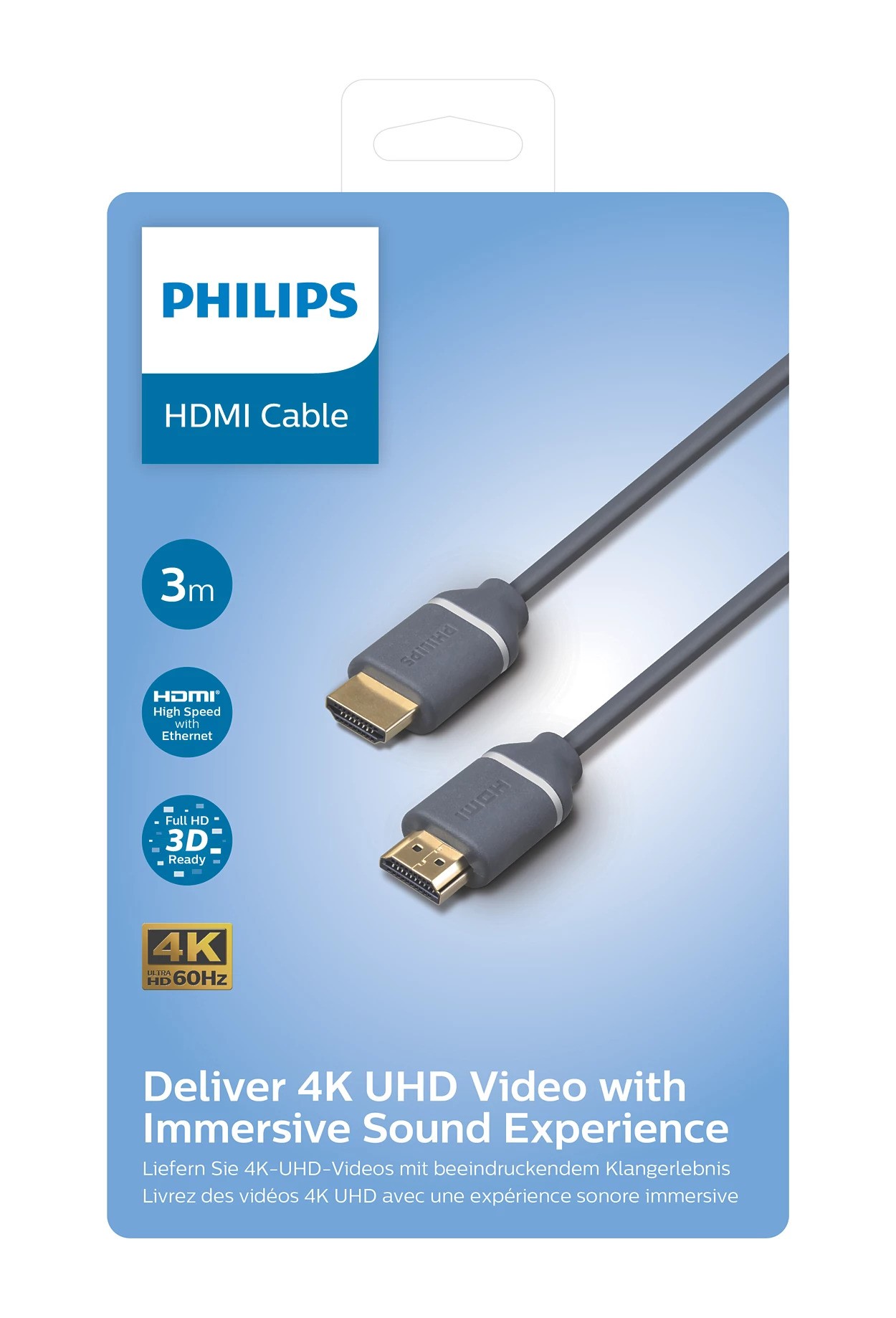 Philips HDMI kabel 3m, 4K UHD, High Speed