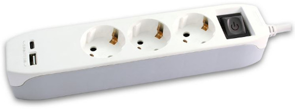 Prenosiva utičnica,3ut., USB A+C, punjač 16A, 1.4m